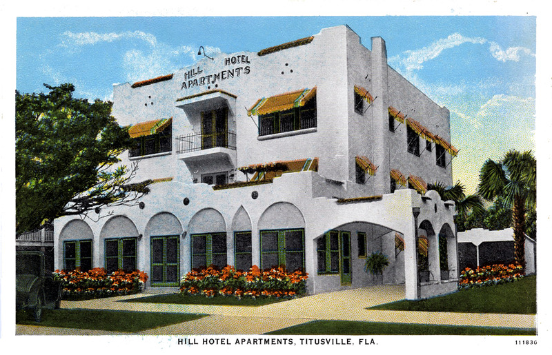 Postcard view o the Hill Hotel Apartments, early 20th century.