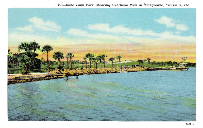Mid-20th century postcard view of Sand Point Park