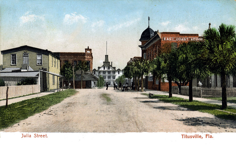 A view to the east down Julia St. toward the Dixie Hotel.