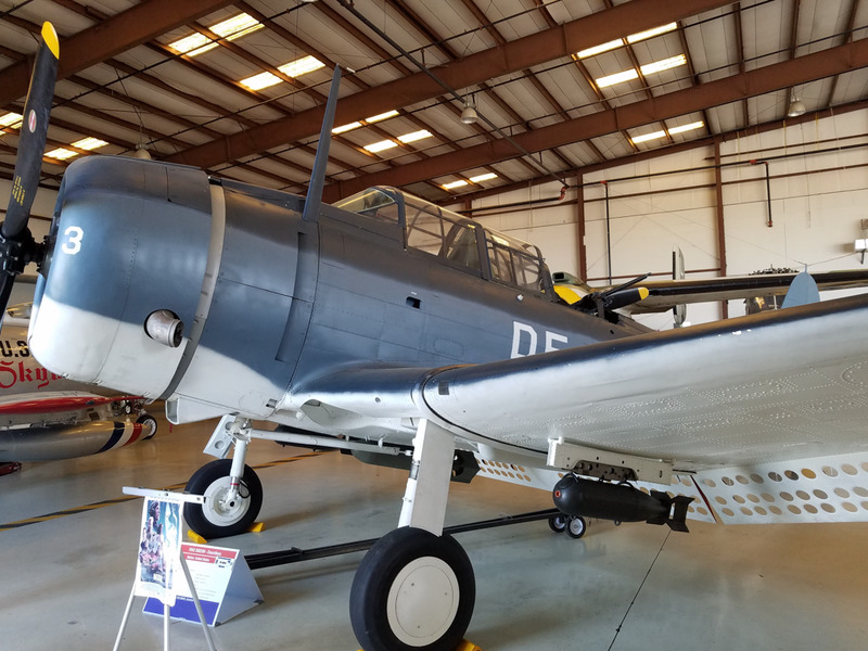 This Douglas SBD Dauntless was built in 1943 and served in World War II American as a naval scout plane and dive bomber.