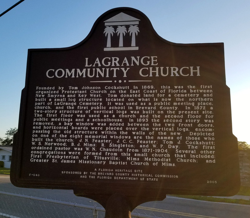 LaGrange Church historical marker