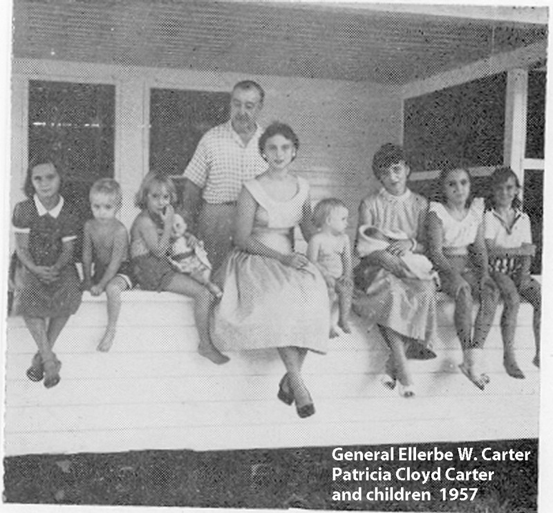 General Ellerbe Carter, his wife Patricia, and their children at the Grannis Ave. home in the 1950s.