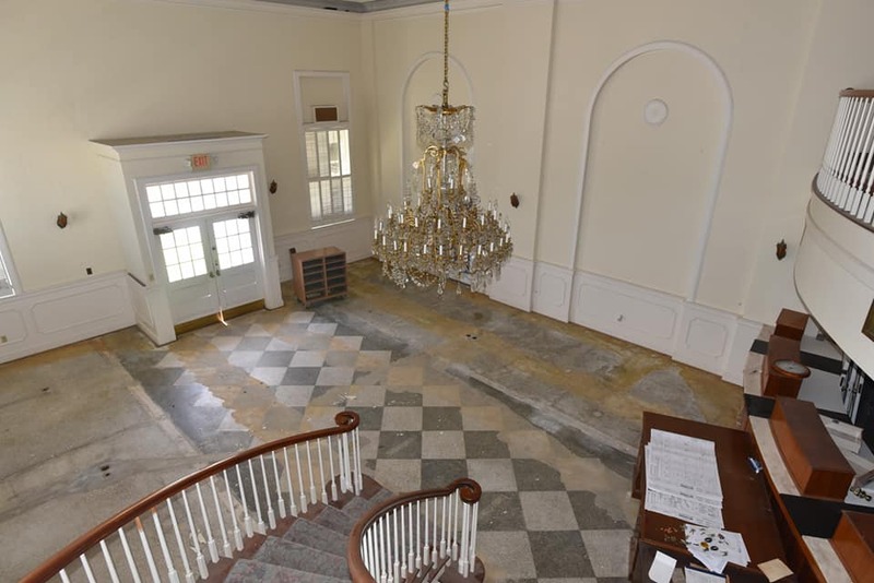Main staircase and lobby during restoration work