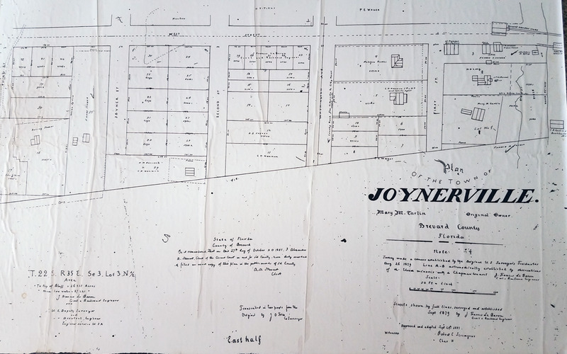 Plat map of Joynerville, drafted by Francis LeBaron, 1879
