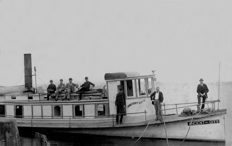 George Scobie, aboard his steamer Ancient City