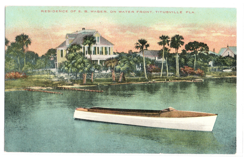 Postcard view of the Wager House, from the Indian River
